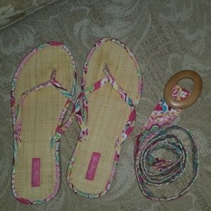 VERA BRADLEY FLIPFLOPS AND BELT